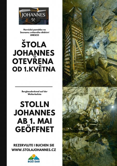 Štola Johannes otevřena od 1.5.2023