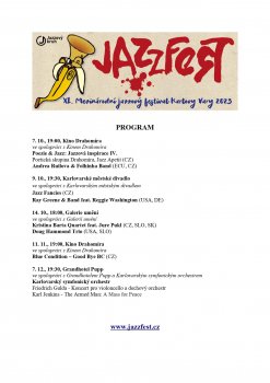 JazzFest Karlovy Vary 2023 - POKRAČOVÁNÍ z 7.10.