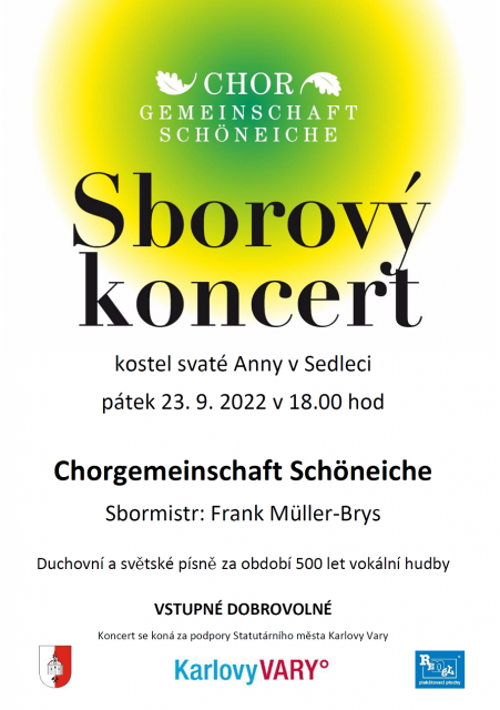 Koncert smíšeného pěveckého sboru Chorgemeinschaft Schöneiche (SRN)